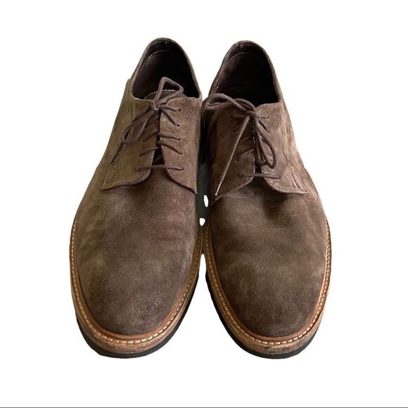 LUCA DEL FORTE Italy Suede Lace Up Shoes Brown 44